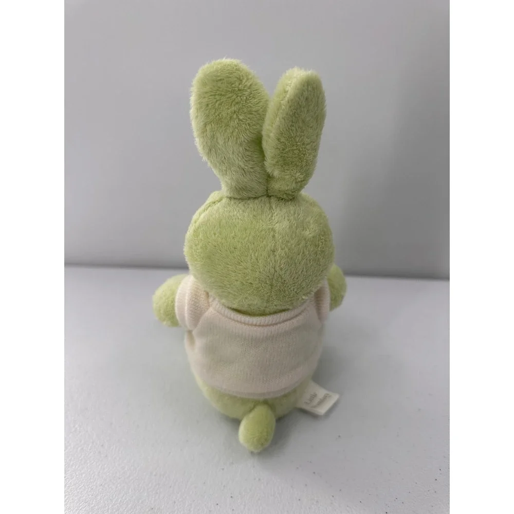 Little Wonders Bunny Plush Green Rabbit Stuffed Animal Sweater 10in Kids Rattle